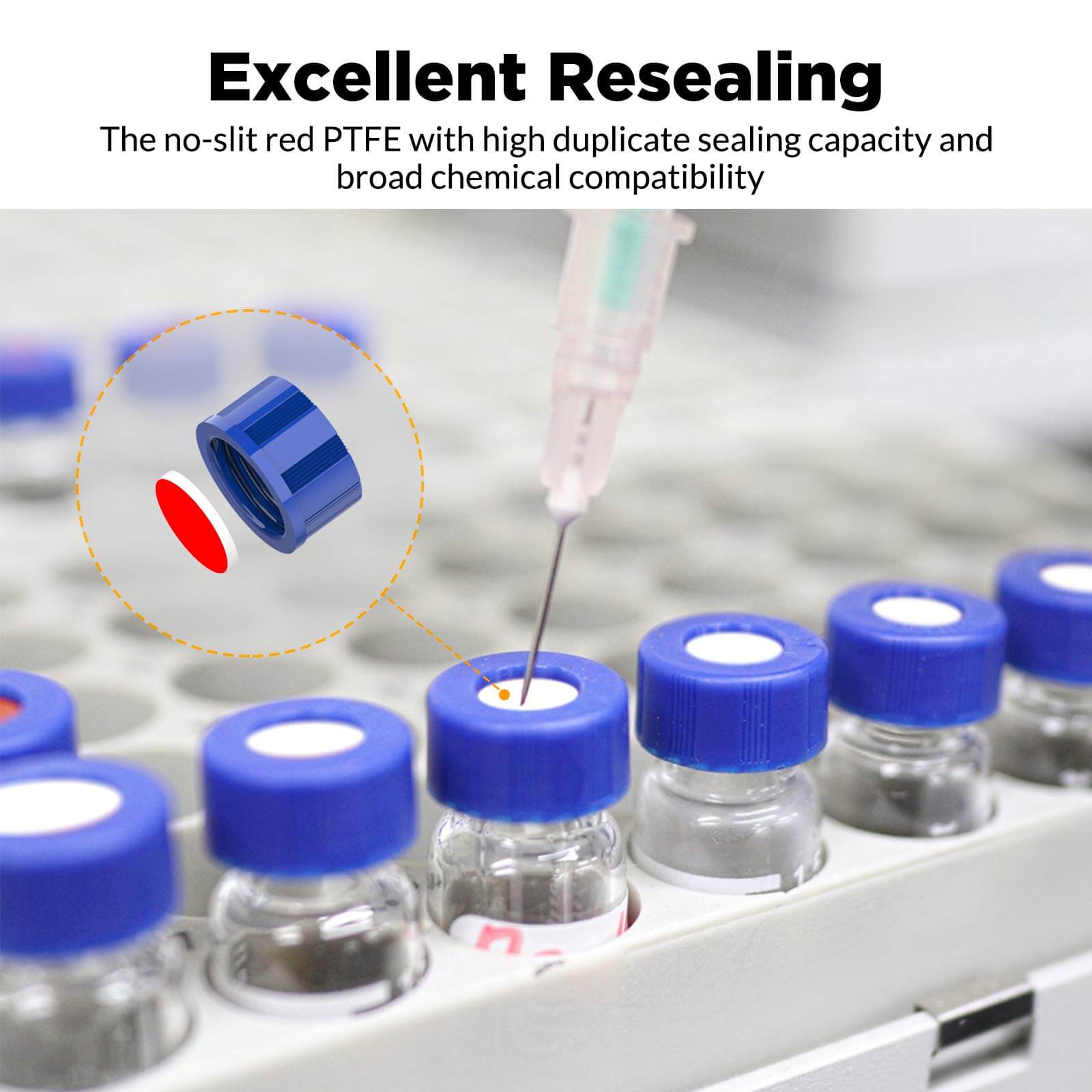 <h3>12x32mm lab efficiency HPLC GC vials silicone/PTFE </h3>
